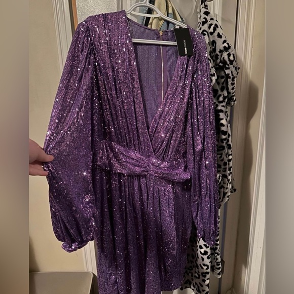 Purple Sequin Fashion Nova Dress 3X - Picture 2 of 4